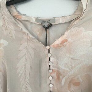 ALLSAINTS Stella Mia Floral Print Crepe Blouse
